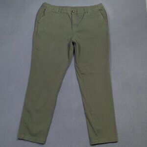 Cove USA Pants Men's 38 Green Chino Pants Stretch Elastic Waist Casual